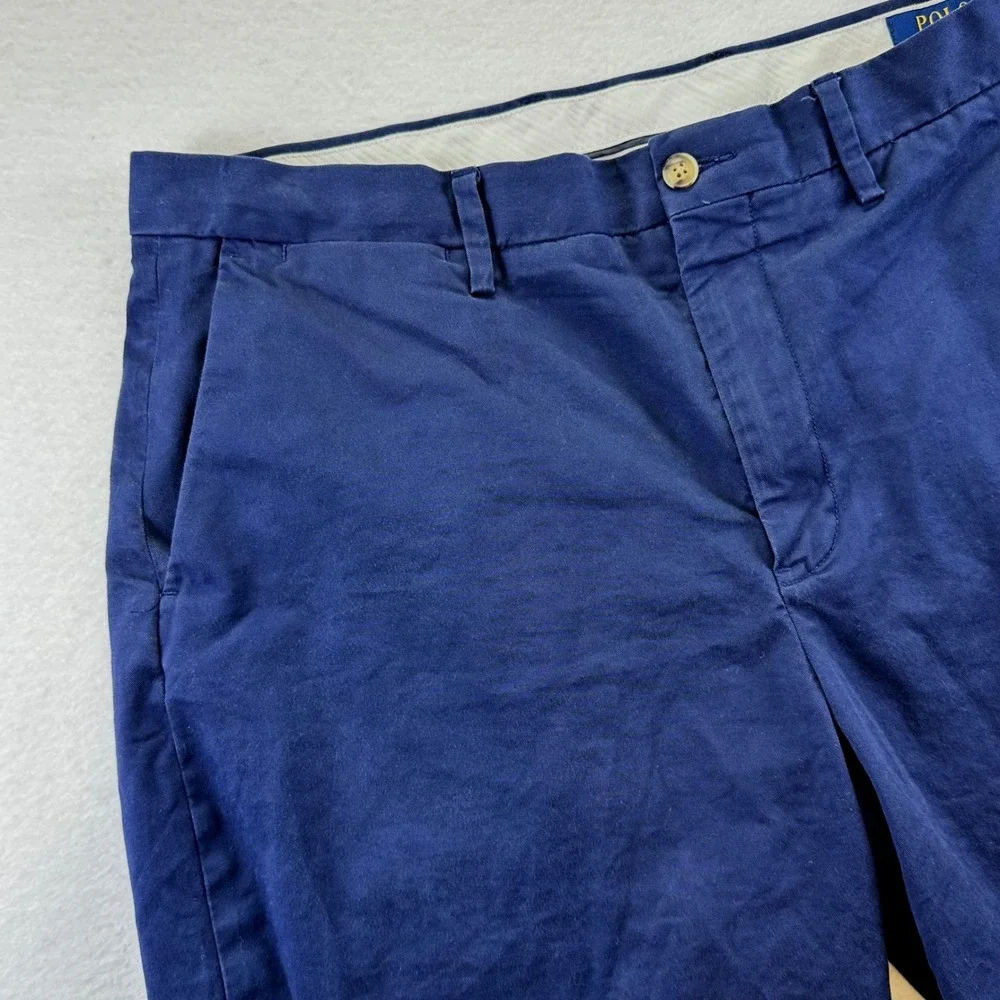 Polo Ralph Lauren Mens Navy Blue Stretch Classic Fit Chino Shorts Size 34